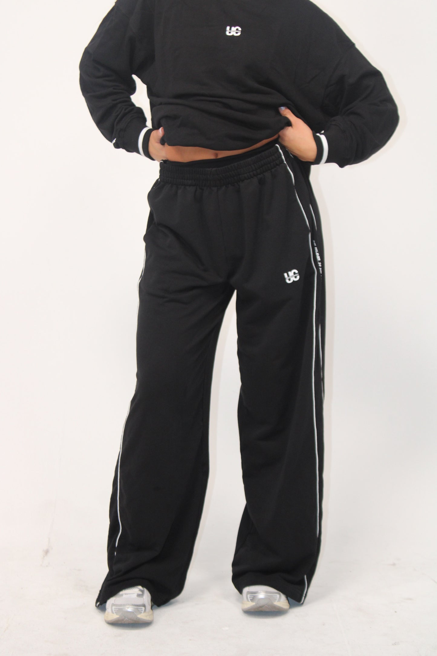 She Believed Wide-legged Sweatpants: Black 5 (PREORDER)
