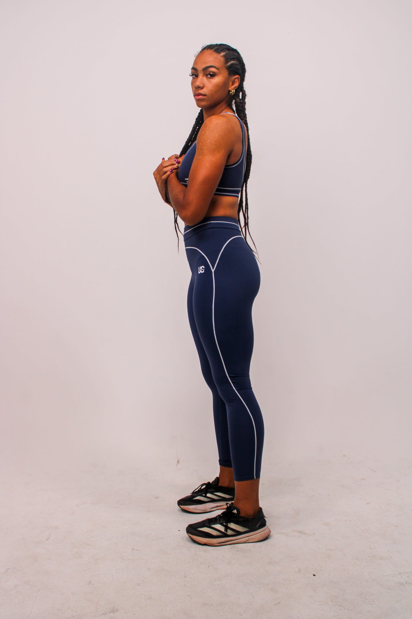 She Believed Leggings: Navy Blue