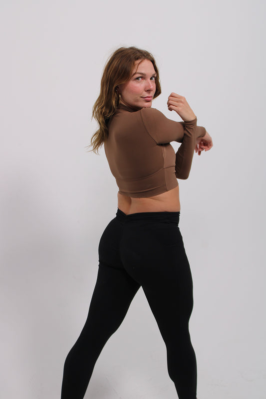Cropped Long Sleeve- Coffee