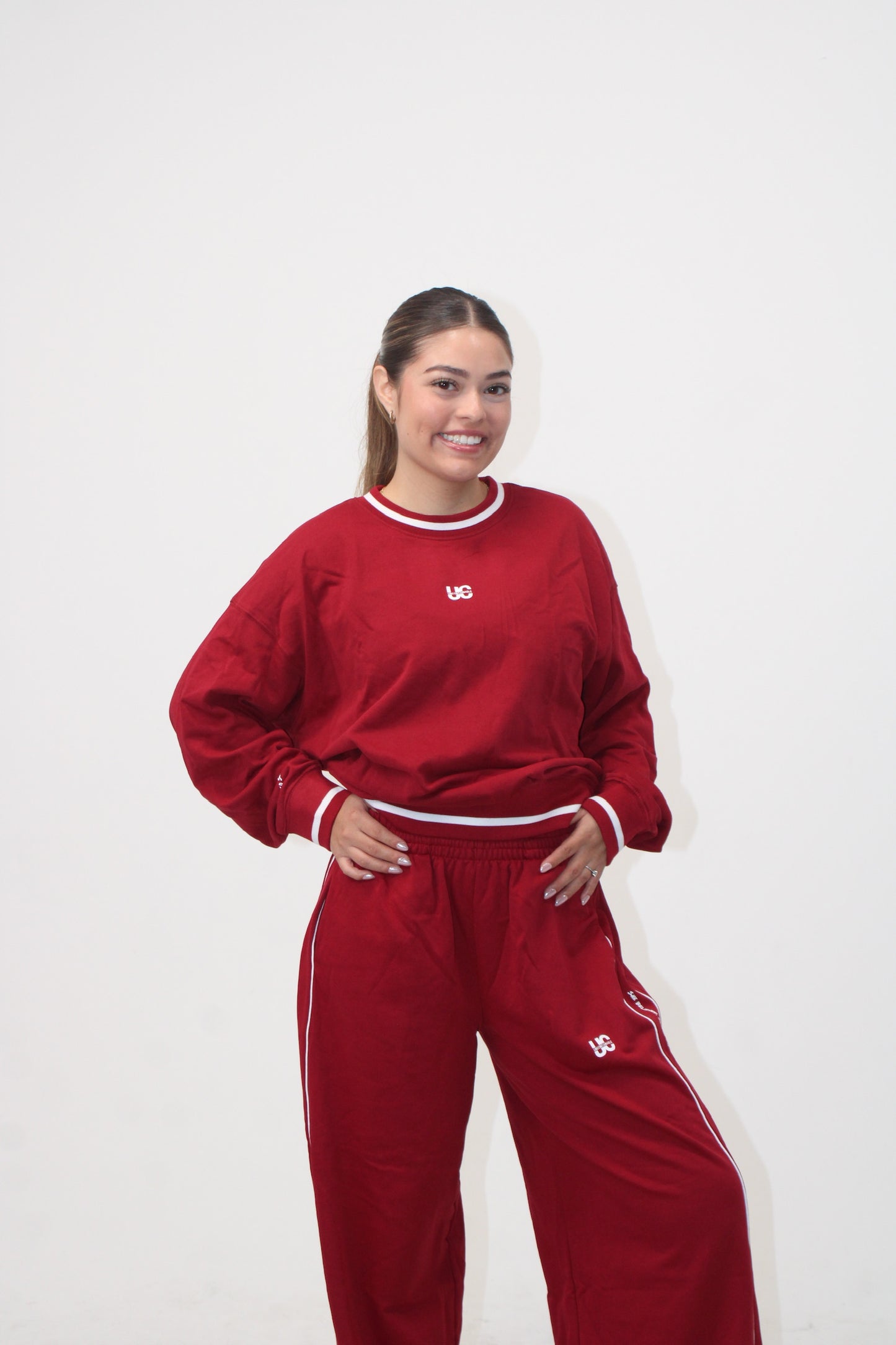 She Believed Wide-legged Sweatpants: Red