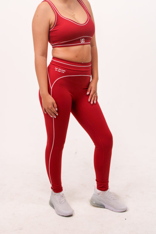 She Believed Leggings: Red