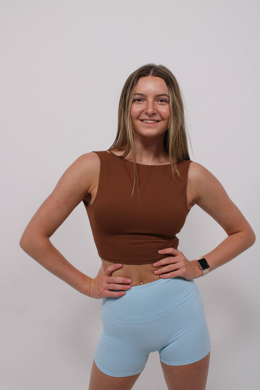 Scoop back bra- Coffee