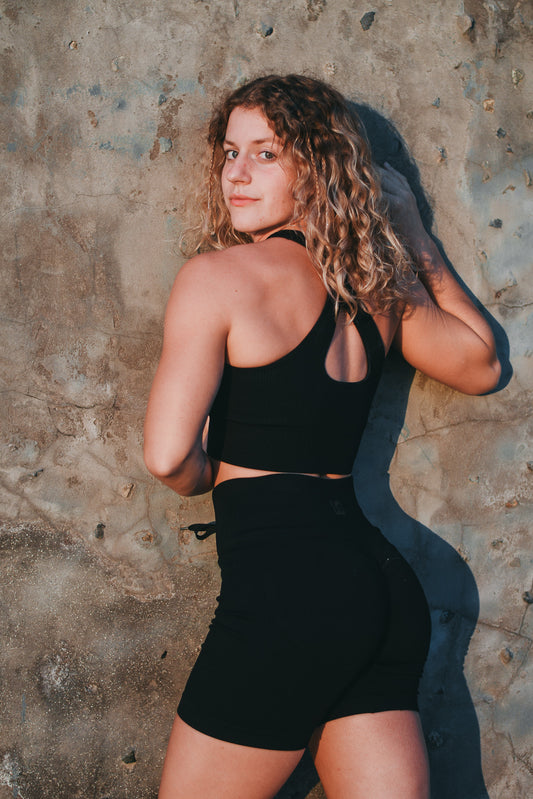 Shoe Lace Shorts- Black