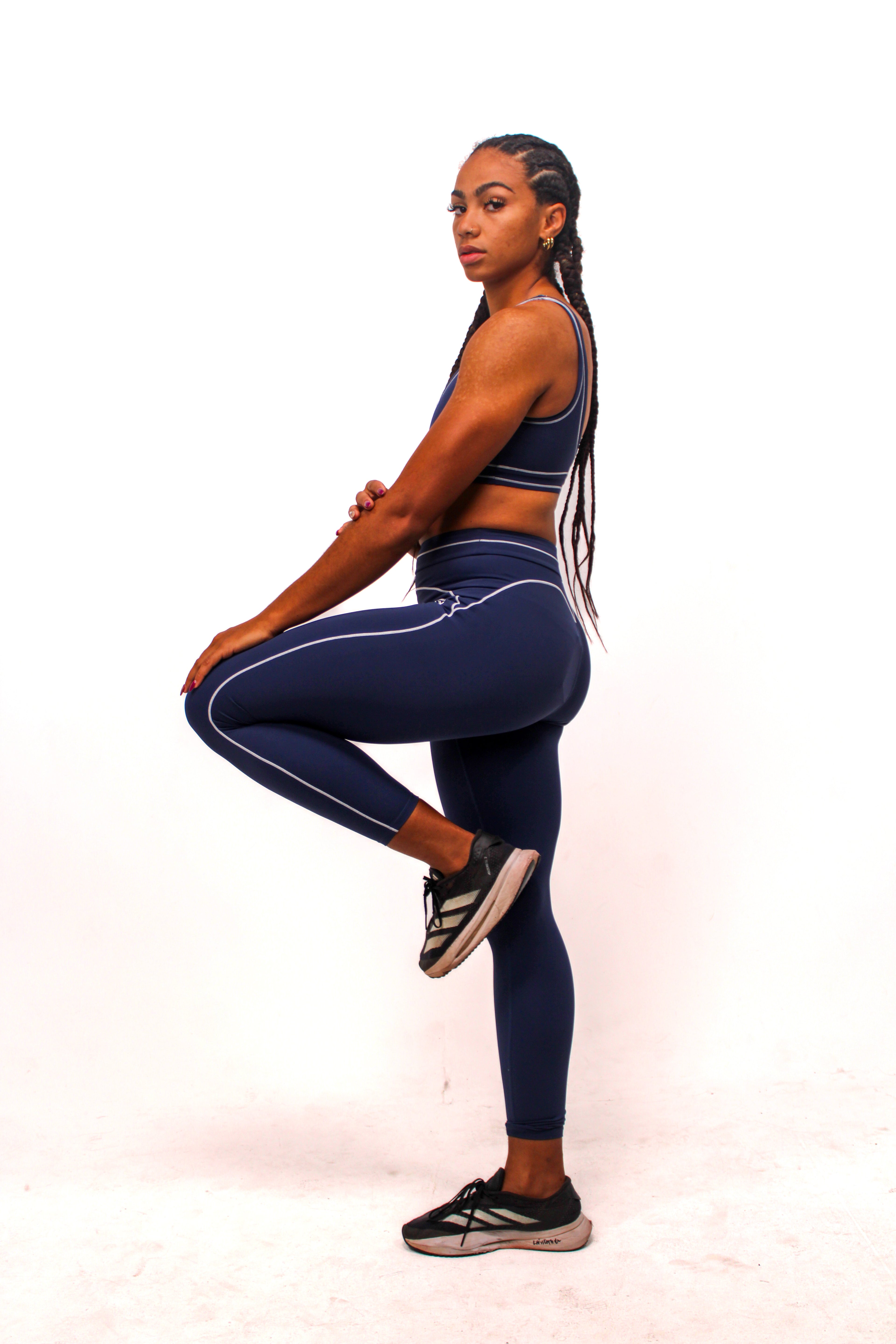 She Believed Leggings: Navy Blue