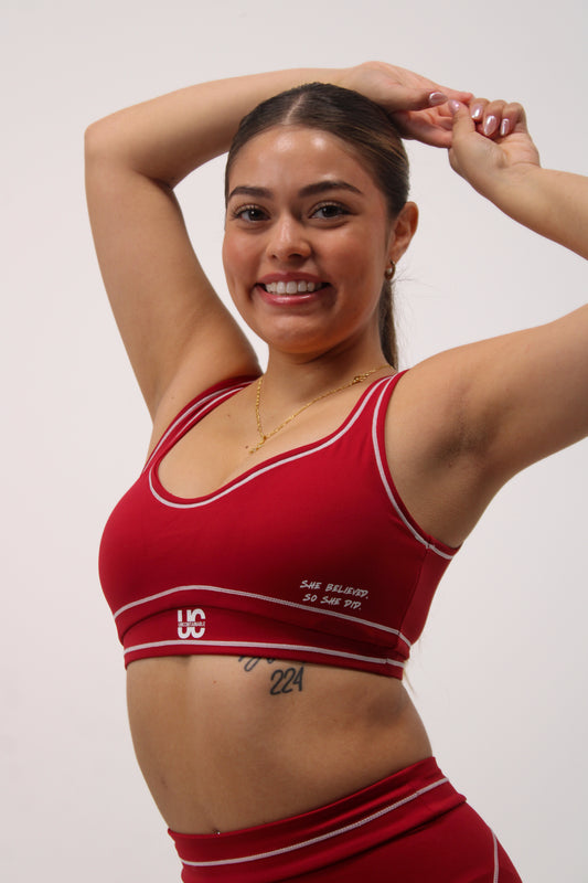 She Believed bra: Red