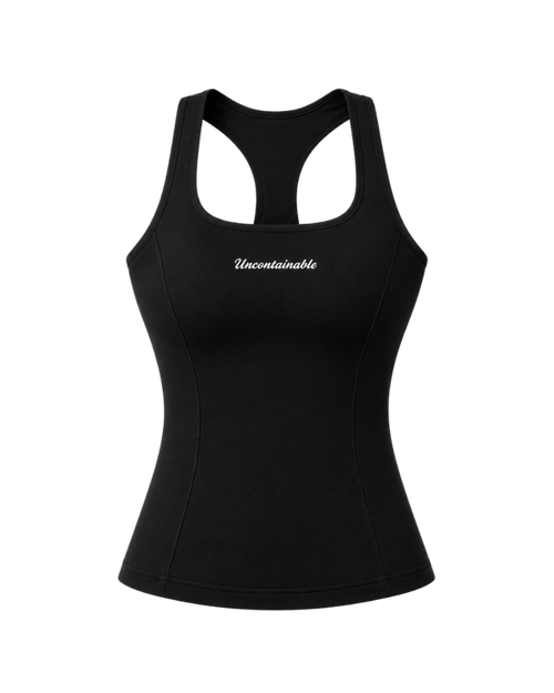 Form Tank in Black, women's Pilates tank top by Uncontainable