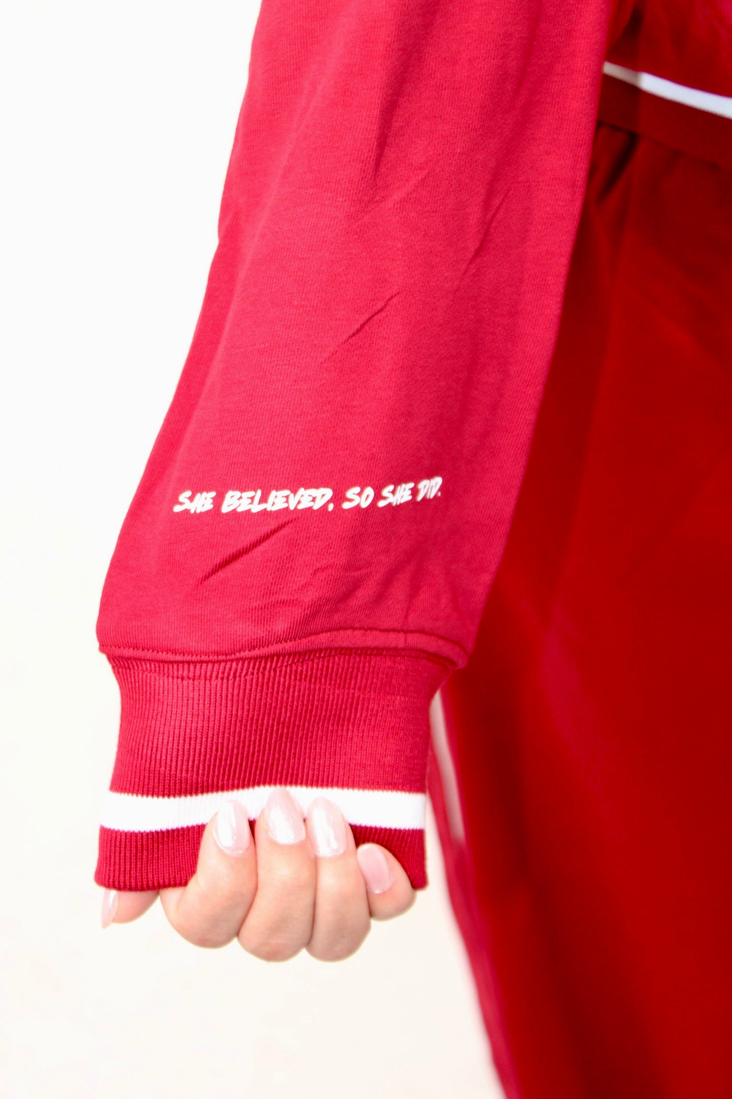 She Believed Pullover: Red
