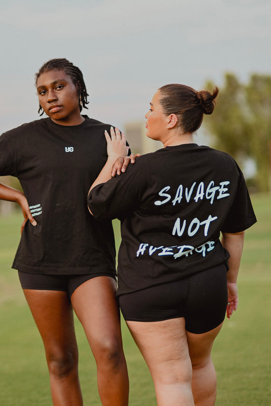 Oversized Tee (Black): Savage not Average