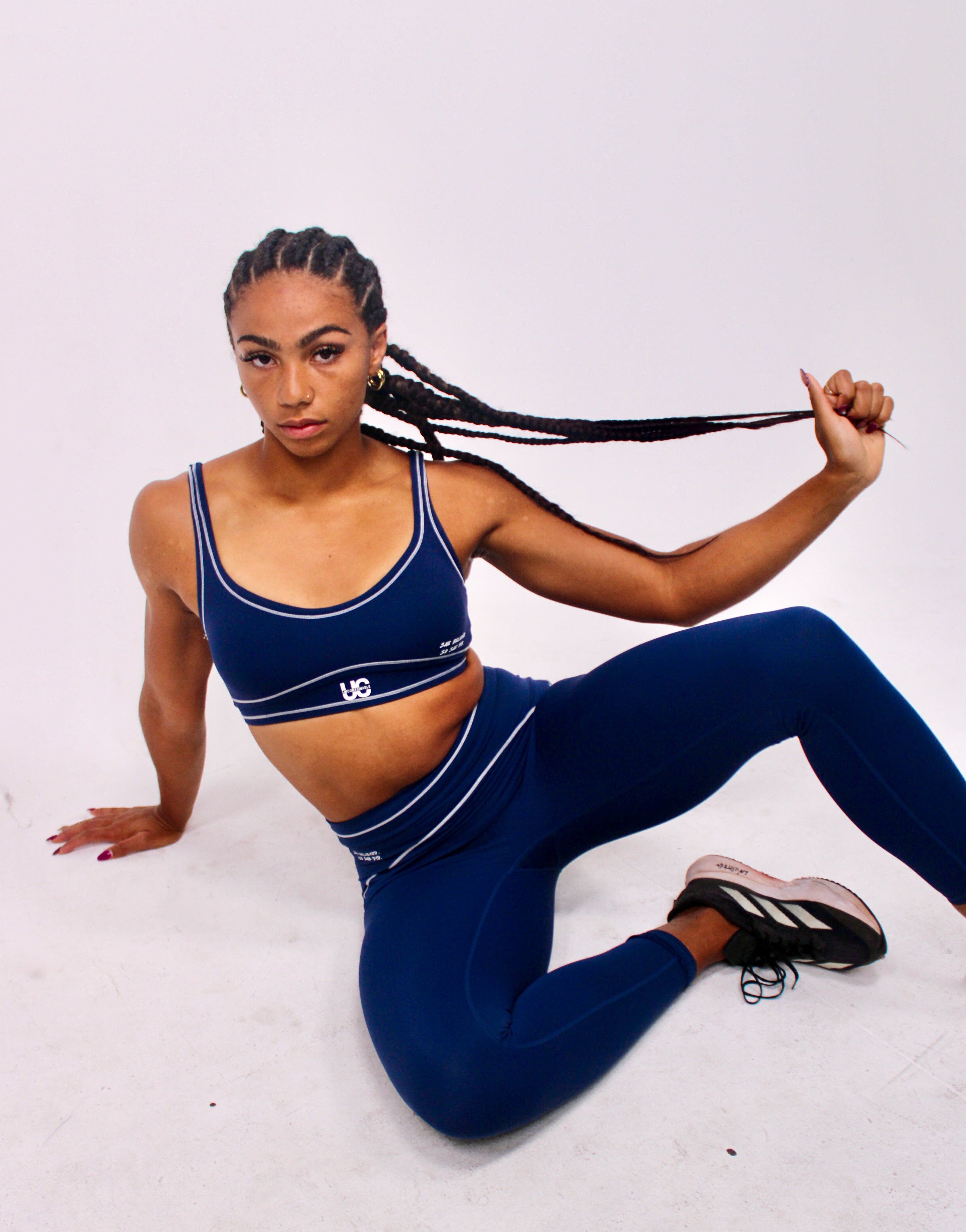 She Believed Leggings: Navy Blue