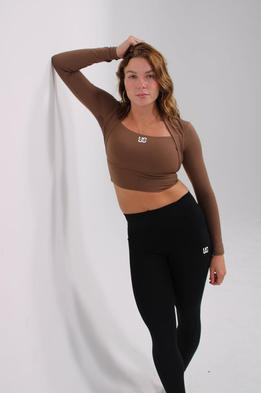 Cropped Long Sleeve- Coffee