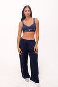 She Believed Wide-legged Sweatpants: Navy Blue PREORDER