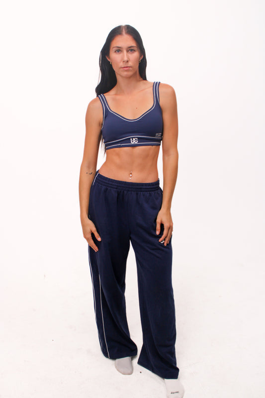 She Believed Wide-legged Sweatpants: Navy Blue PREORDER