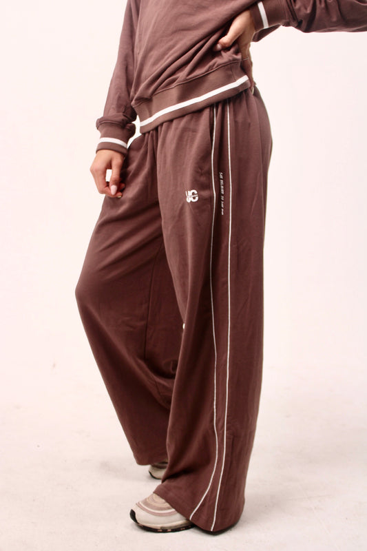 She Believed Wide-legged Sweatpants: Brown