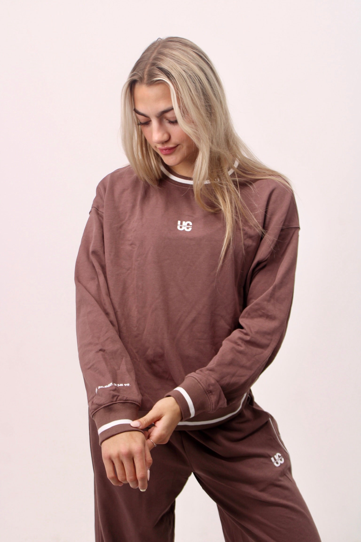 She Believed Pullover: Brown