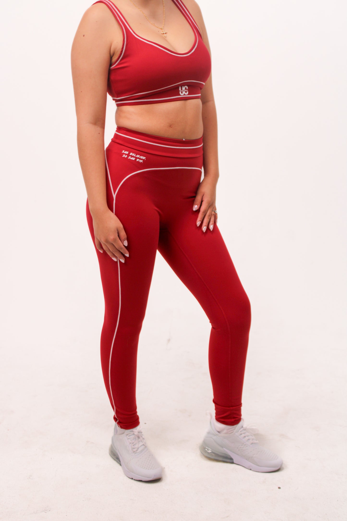 She Believed Leggings: Red