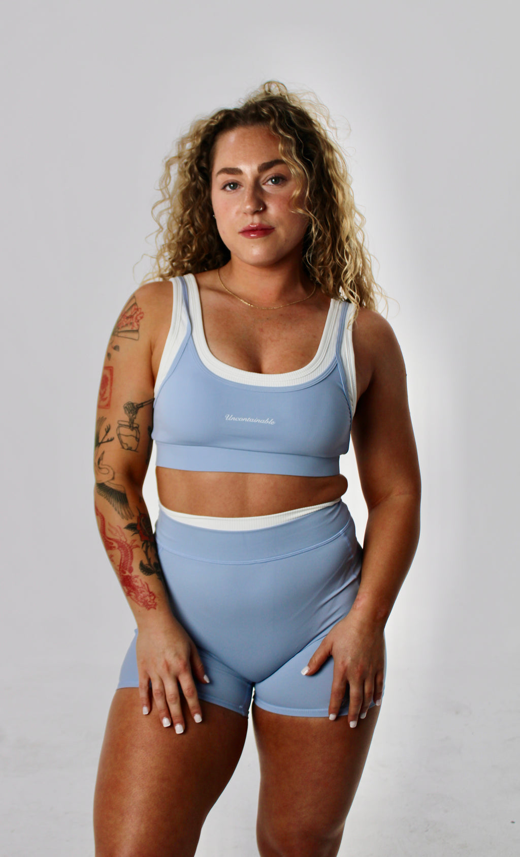 AGAPE Performance Shorts – POWDER BLUE
