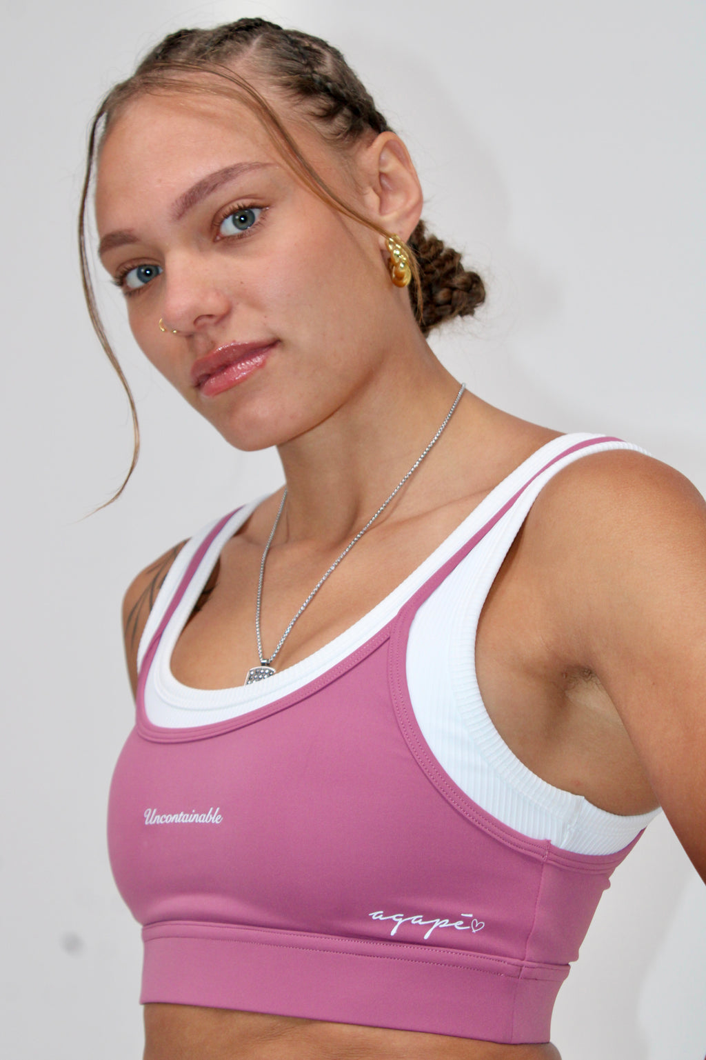 AGAPE Layered Sports Bra – WILD BERRY