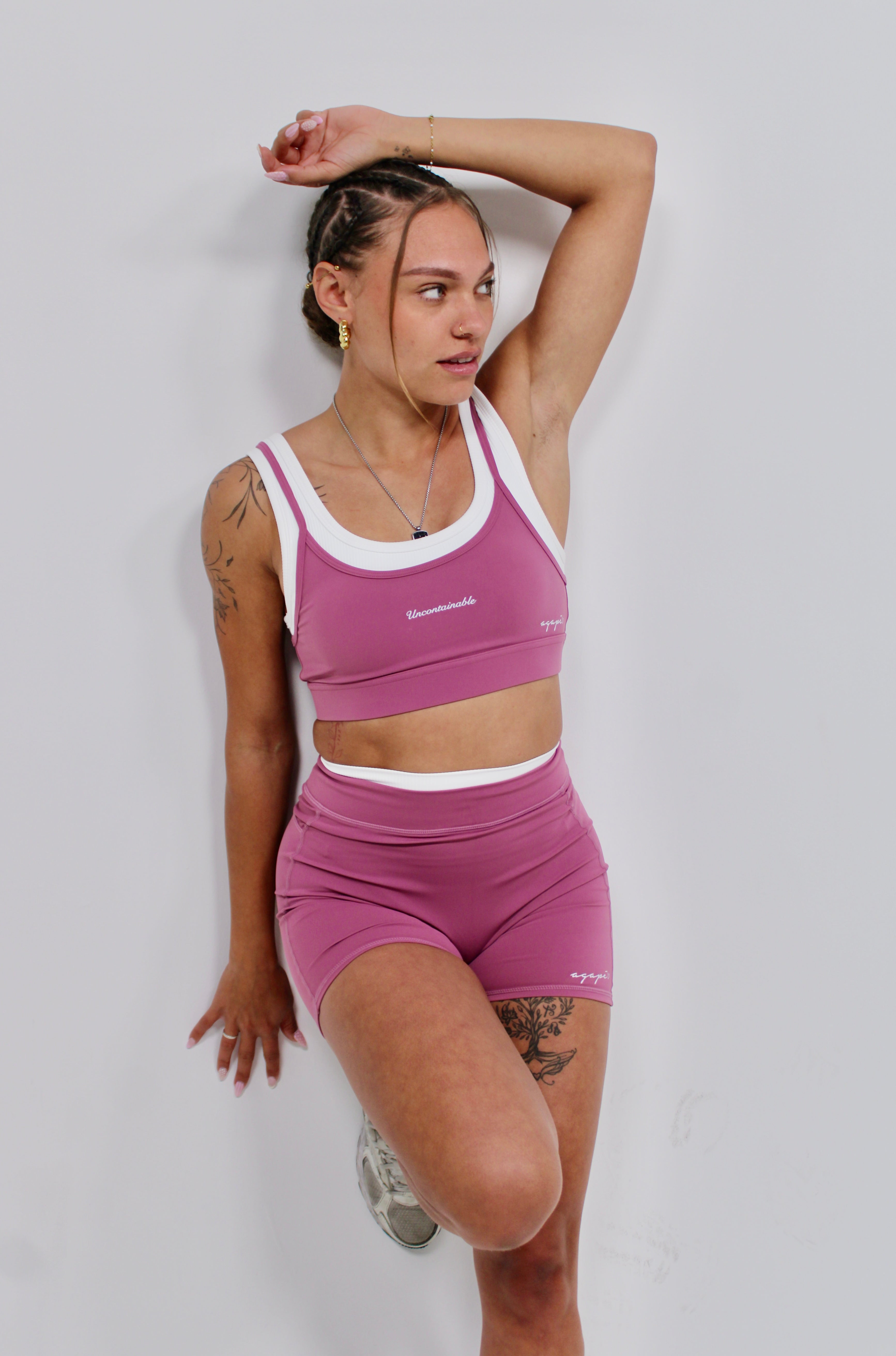 AGAPE Layered Sports Bra – WILD BERRY