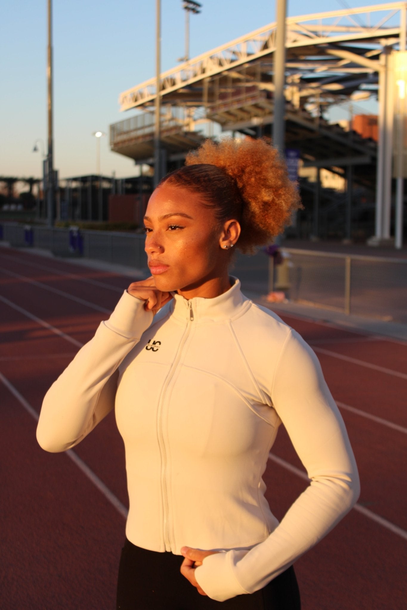 White zip up jacket - UncontainableUSA