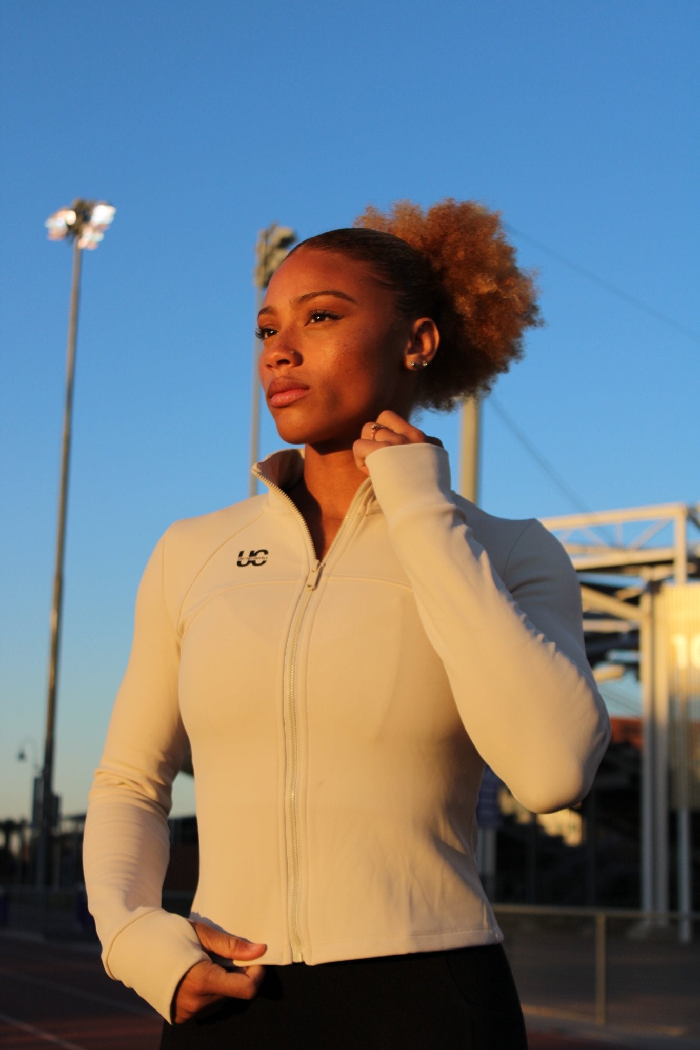 White zip up jacket - UncontainableUSA